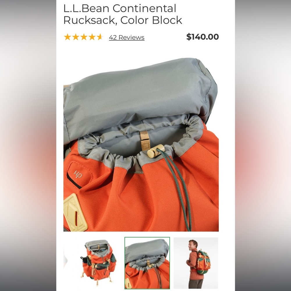 L.L.Bean Continental Rucksack, Color Block - Picture 9 of 10